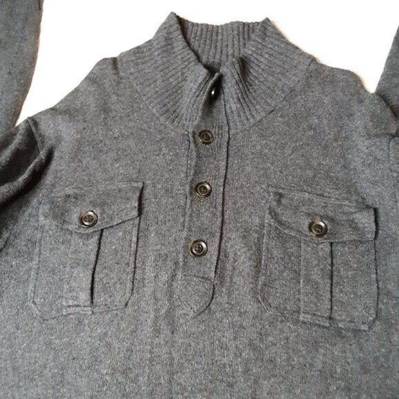 Gap Men Grey Half Button Long Sleeve Sweater size XXL - Picture 11 of 12